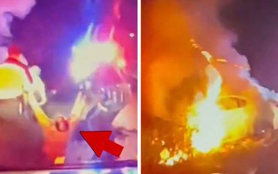 Նյու Ջերսիի ոստիկանները դրամատիկ տեսանյութում փրկում են վարորդին այրվող մեքենայից