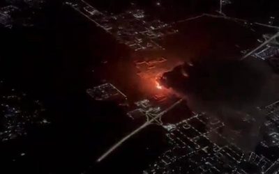 Ինքնաթիռի ուղևորները նկարահանել են Արգենտինայի արդյունաբերական պարկում տեղի ունեցած հզոր պայթյունը